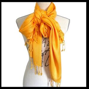 Gold/Yellow Fringe Pashmina Scarf Wrap